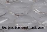 CCC526 15.5 inches 18*25mm twisted & faceted teardrop white crystal beads