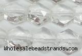 CCC750 15.5 inches 14*14mm faceted hexagon natural white crystal beads