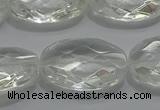 CCC805 15.5 inches 18*25mm faceted oval natural white crystal beads