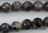 CCG54 15.5 inches 12mm faceted round natural charoite beads