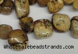 CCH331 15.5 inches 10*15mm picture jasper chips beads wholesale