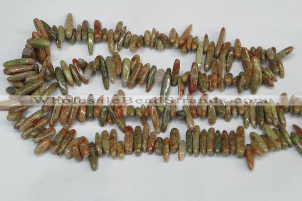 CCH342 15.5 inches 5*20mm New unakite chips gemstone beads wholesale