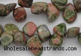 CCH636 15.5 inches 6*8mm - 10*14mm unakite gemstone chips beads