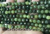 CCJ337 15.5 inches 6mm faceted round China green jade beads