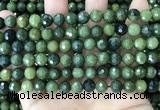 CCJ338 15.5 inches 8mm faceted round China green jade beads