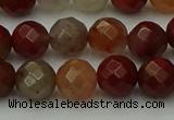 CCJ462 15.5 inches 8mm faceted round colorful jasper beads