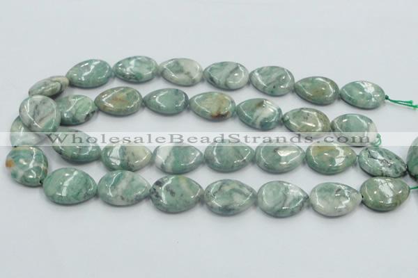 CCJ52 15.5 inches 18*25mm flat teardrop African jade gemstone beads