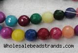 CCN1001 15.5 inches 4mm faceted round multi colored candy jade beads