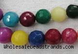 CCN1004 15.5 inches 10mm faceted round multi colored candy jade beads