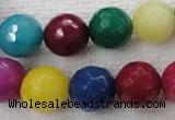 CCN1008 15.5 inches 18mm faceted round multi colored candy jade beads