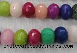 CCN1011 15.5 inches 8*12mm faceted rondelle multi colored candy jade beads