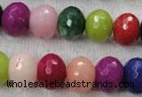 CCN1014 15.5 inches 12*16mm faceted rondelle multi colored candy jade beads