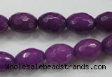 CCN1453 15.5 inches 10*14mm faceted rice candy jade beads wholesale