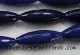 CCN1478 15.5 inches 10*30mm faceted rice candy jade beads wholesale