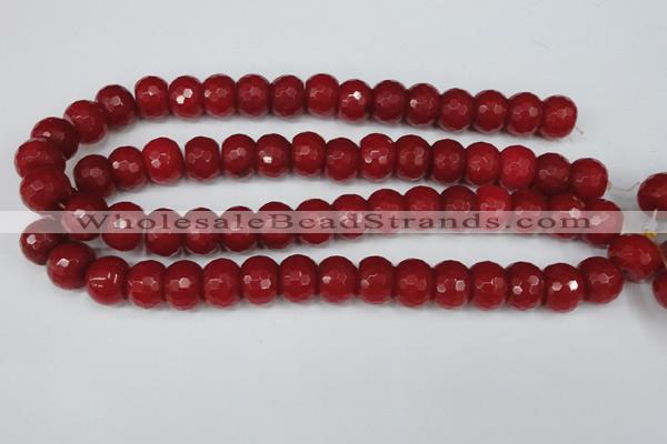 CCN166 15.5 inches 12*16mm faceted rondelle candy jade beads