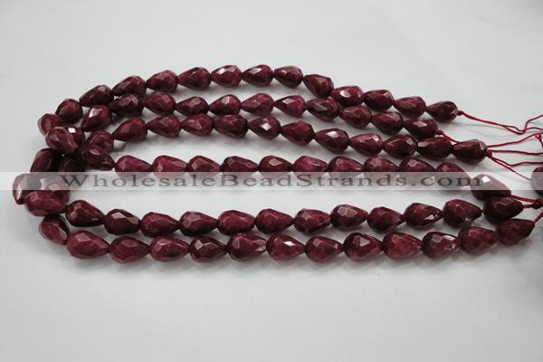 CCN1675 15.5 inches 10*14mm faceted teardrop candy jade beads wholesale