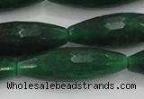 CCN1721 15.5 inches 10*30mm faceted rice candy jade beads