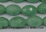 CCN183 15.5 inches 13*18mm faceted rice candy jade beads