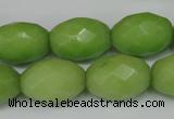 CCN184 15.5 inches 13*18mm faceted rice candy jade beads