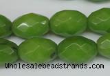 CCN185 15.5 inches 13*18mm faceted rice candy jade beads