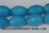 CCN187 15.5 inches 13*18mm faceted rice candy jade beads