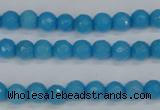 CCN1871 15 inches 6mm faceted round candy jade beads wholesale