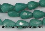 CCN193 15.5 inches 10*14mm faceted teardrop candy jade beads