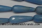 CCN2160 15.5 inches 10*30mm faceted teardrop candy jade beads