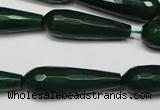 CCN2163 15.5 inches 10*30mm faceted teardrop candy jade beads