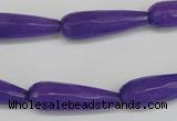 CCN2170 15.5 inches 8*25mm faceted teardrop candy jade beads