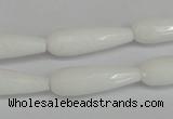 CCN2176 15.5 inches 8*25mm faceted teardrop candy jade beads