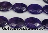 CCN2214 15.5 inches 13*18mm faceted oval candy jade beads