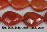 CCN2328 15.5 inches 18*25mm faceted flat teardrop candy jade beads