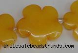 CCN2350 15.5 inches 30mm carved flower candy jade beads wholesale