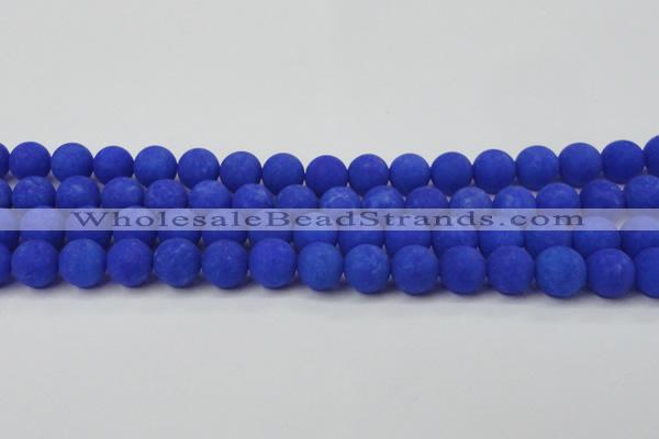 CCN2493 15.5 inches 12mm round matte candy jade beads wholesale