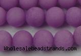 CCN2502 15.5 inches 14mm round matte candy jade beads wholesale