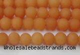 CCN2515 15.5 inches 4mm round matte candy jade beads wholesale