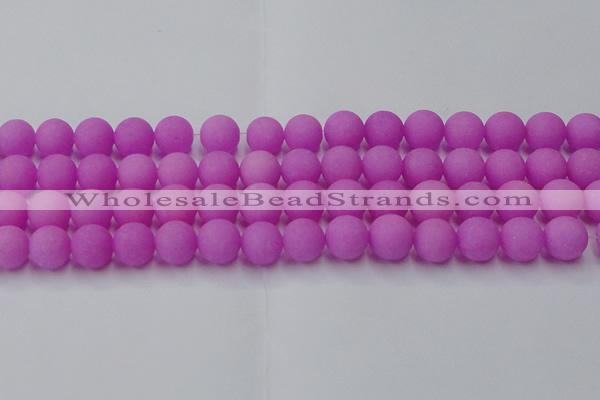 CCN2527 15.5 inches 14mm round matte candy jade beads wholesale