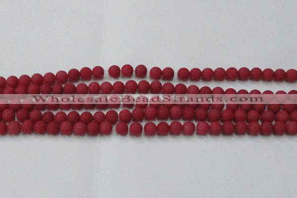 CCN2530 15.5 inches 6mm round matte candy jade beads wholesale