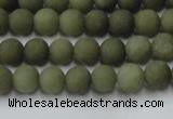 CCN2543 15.5 inches 4mm round matte candy jade beads wholesale