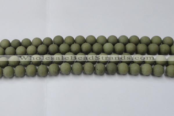 CCN2547 15.5 inches 12mm round matte candy jade beads wholesale