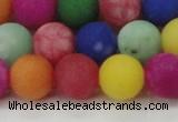 CCN2556 15.5 inches 14mm round mixed color matte candy jade beads