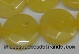 CCN260 15.5 inches 25mm faceted coin candy jade beads wholesale