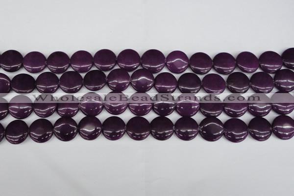 CCN2605 15.5 inches 18mm flat round candy jade beads wholesale