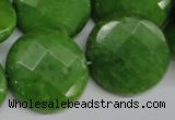 CCN262 15.5 inches 25mm faceted coin candy jade beads wholesale