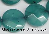 CCN263 15.5 inches 25mm faceted coin candy jade beads wholesale