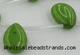 CCN2685 Top-drilled 13*18mm flat teardrop candy jade beads