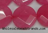 CCN269 15.5 inches 25mm faceted coin candy jade beads wholesale