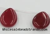 CCN2707 Top-drilled 18*25mm flat teardrop candy jade beads