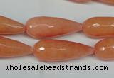 CCN2883 15.5 inches 10*30mm faceted teardrop candy jade beads